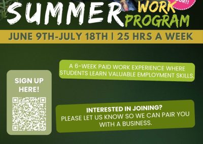 Join SAIL’s Summer Work Program