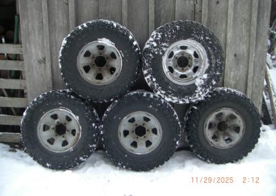 Set of 5 mounted and balanced 31 in. by 10.5 in. tires, $750
