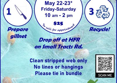 FISH NET RECYCLING COMING RIGHT UP, May 22-23!