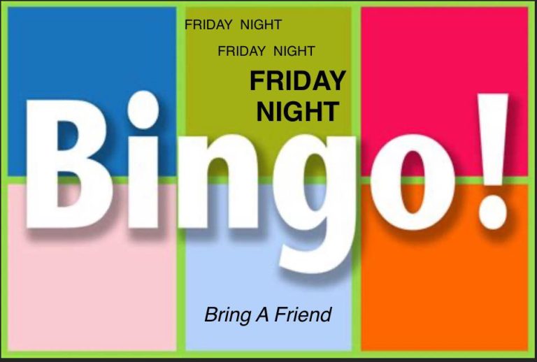 BINGO Tonight at 7! Friday Nights for the Summer