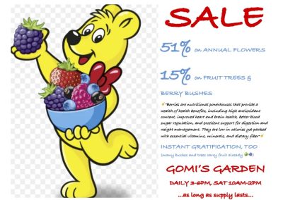 SALE at GOMI’S GARDEN