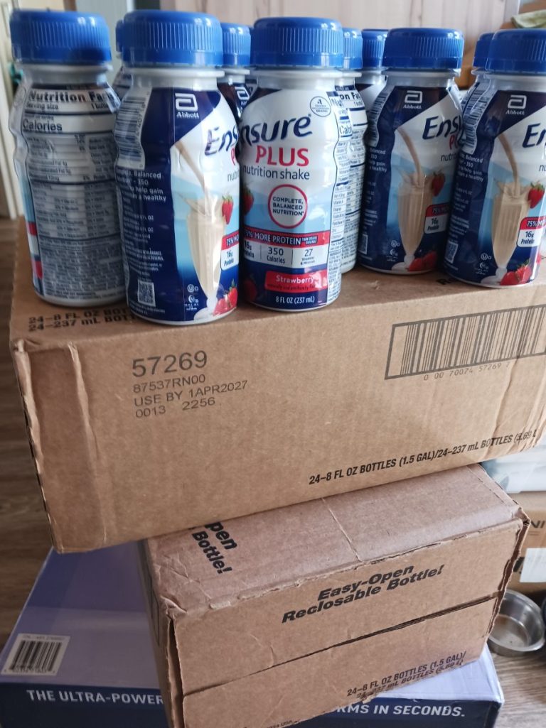 Strawberry Ensure Plus drinks